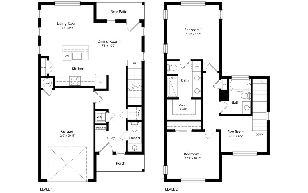 B1 Townhome - Ocotillo - 2D