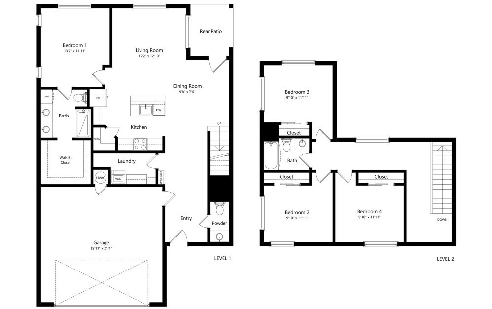 C2 Townhome - Chicory - 2D Floor Plan