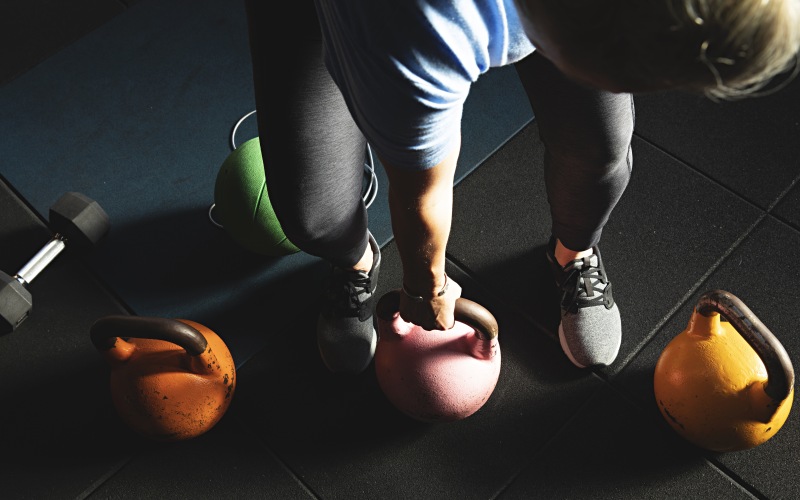 person lifting weights